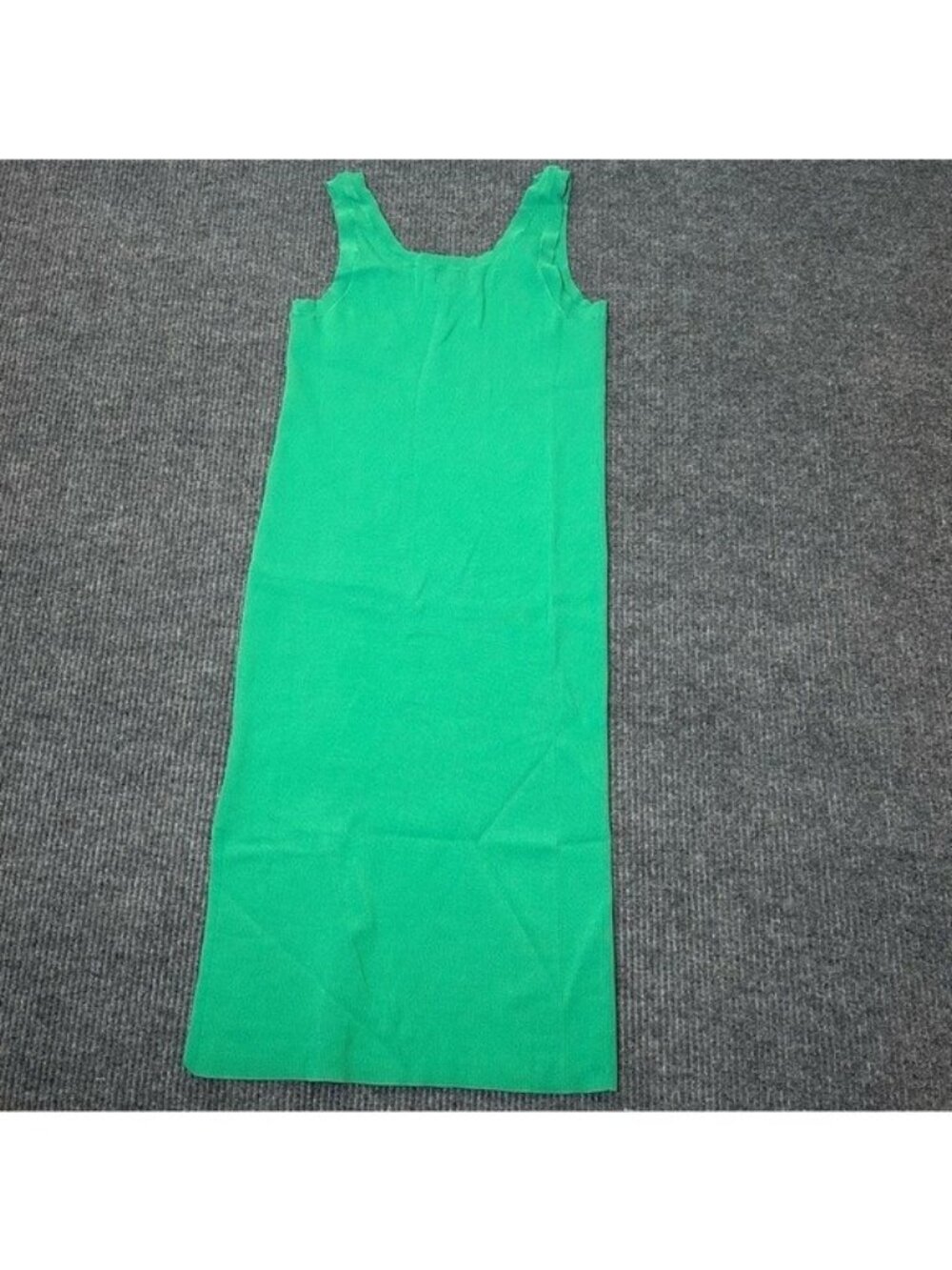 The Drop XL Yasmin Ribbed Midi Tank Dress Sleeveless Stretch Jade Minimalist NWT - Picture 3 of 9